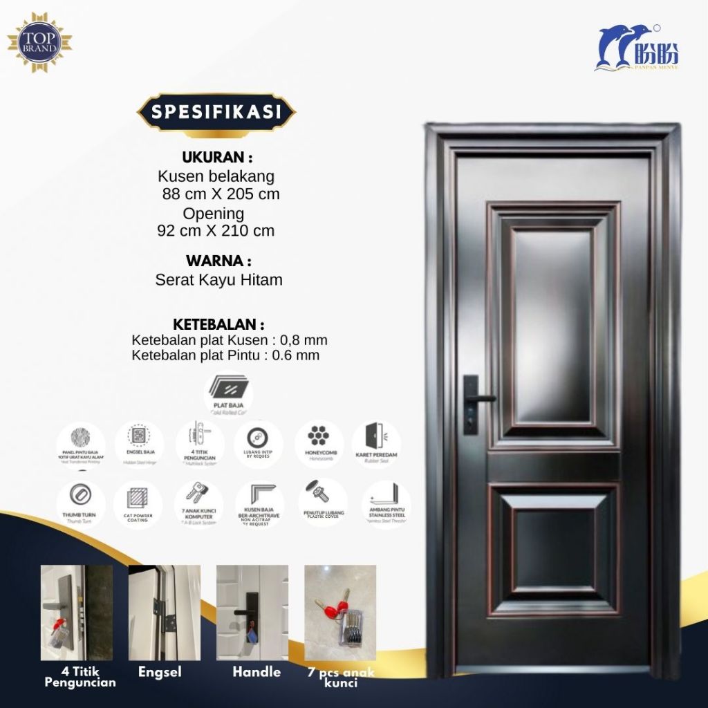 PINTU BAJA SINGLE PANPAN/PINTU UTAMA RUMAH MEWAH/PINTU DEPAN RUMAH/PINTU BAJA BERKUALITAS