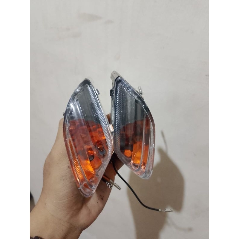 Lampu Sein Reteng Fizr F1ZR Vega R Lama Custom Hitam Orange Sepasan