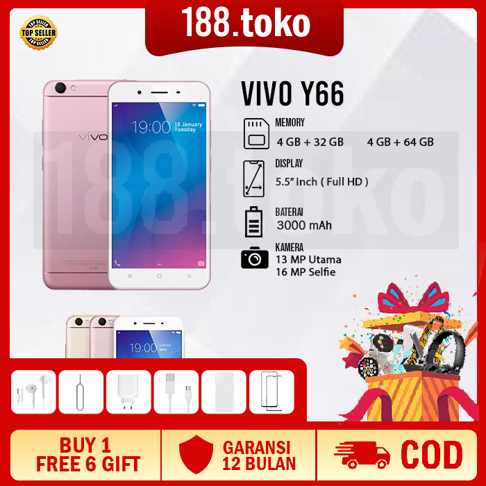 VIVO Y66 RAM 3+32GB 4GLTE termurah Bergaransi