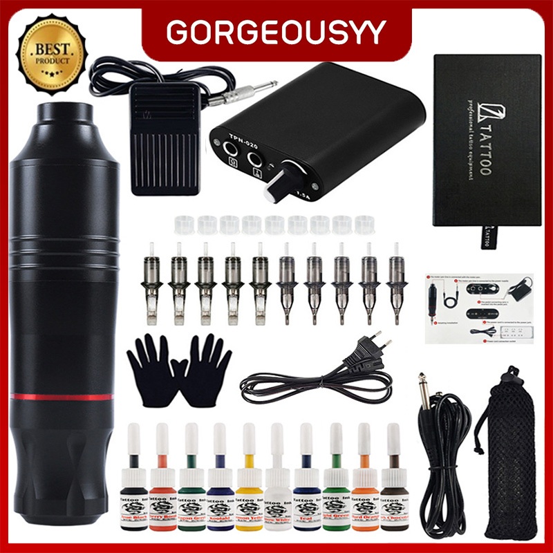 Full Set Mesin Tattoo Rotary Pen Elektrik Makeup Tattoo Machine For Tattoo Artists And Beginner Tatt