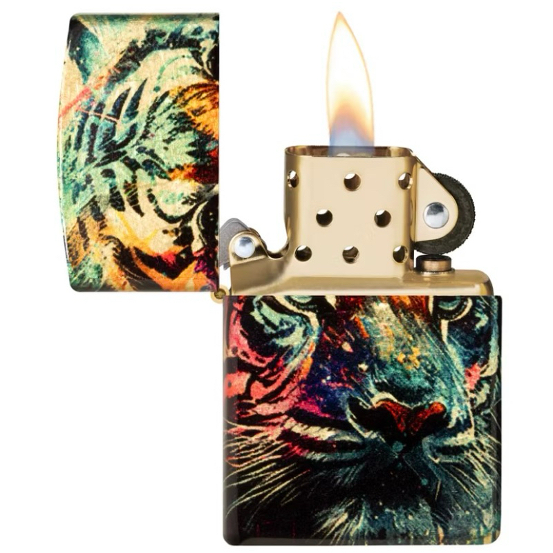 Korek Zippo 46145 Colorful Tiger Design {Original 100% Made In USA}