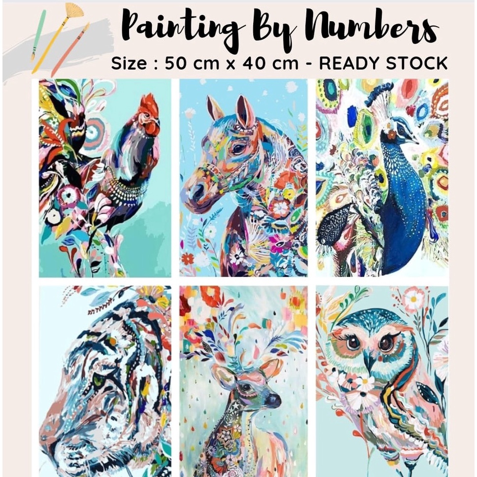

KODE F69Y DIY paint by numbers 5 x 4 cm ready jakarta ANIMAL EDITION