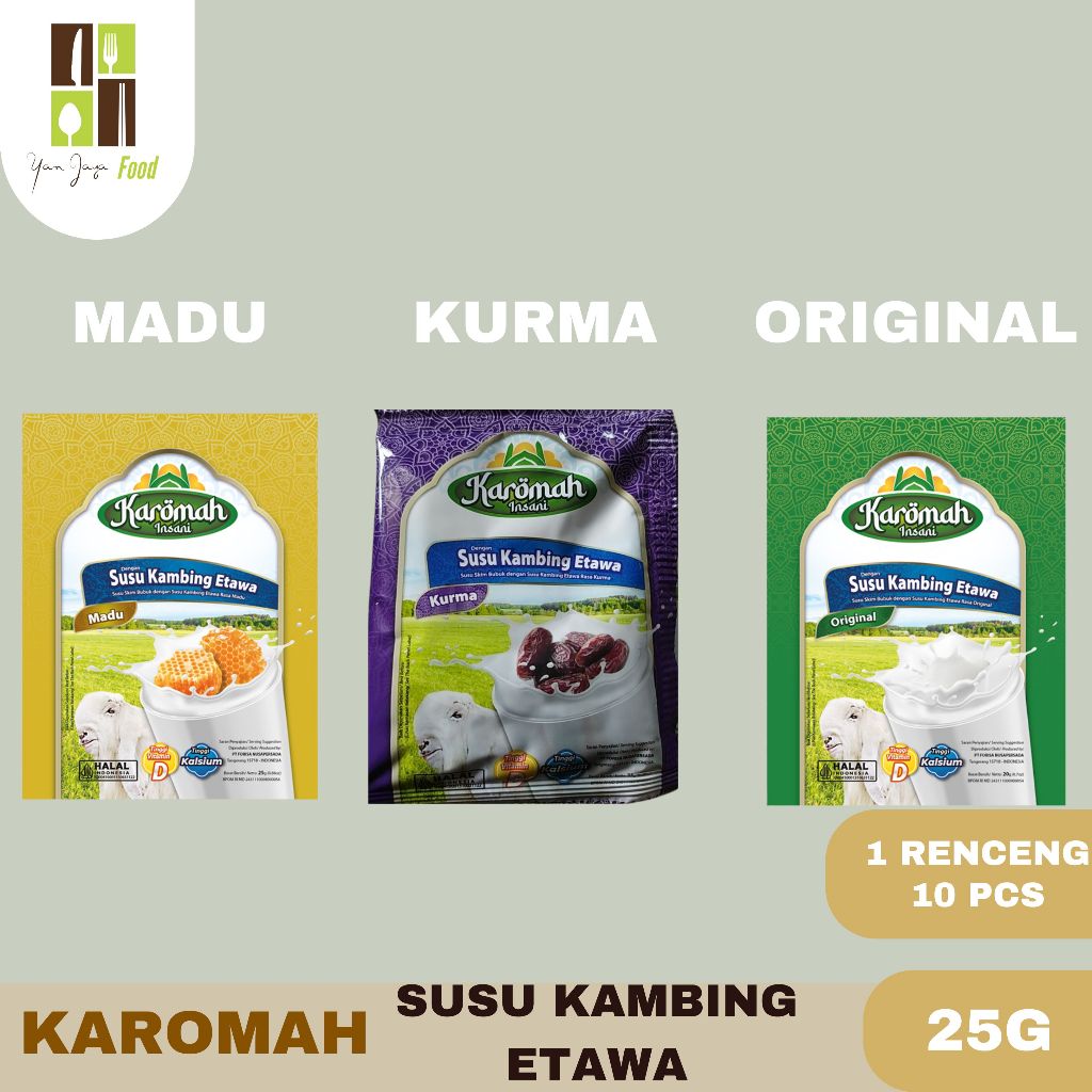 

Susu Kambing Etawa / Karomah Insani / Susu Instan / Madu / Original / Kurma 20g / 1 Renceng