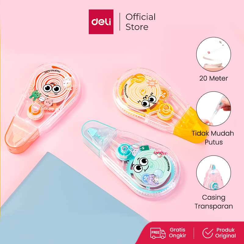 

Deli Pita Koreksi / Correction Tape 20 meter Lucu Tidak Mudah Putus VR126