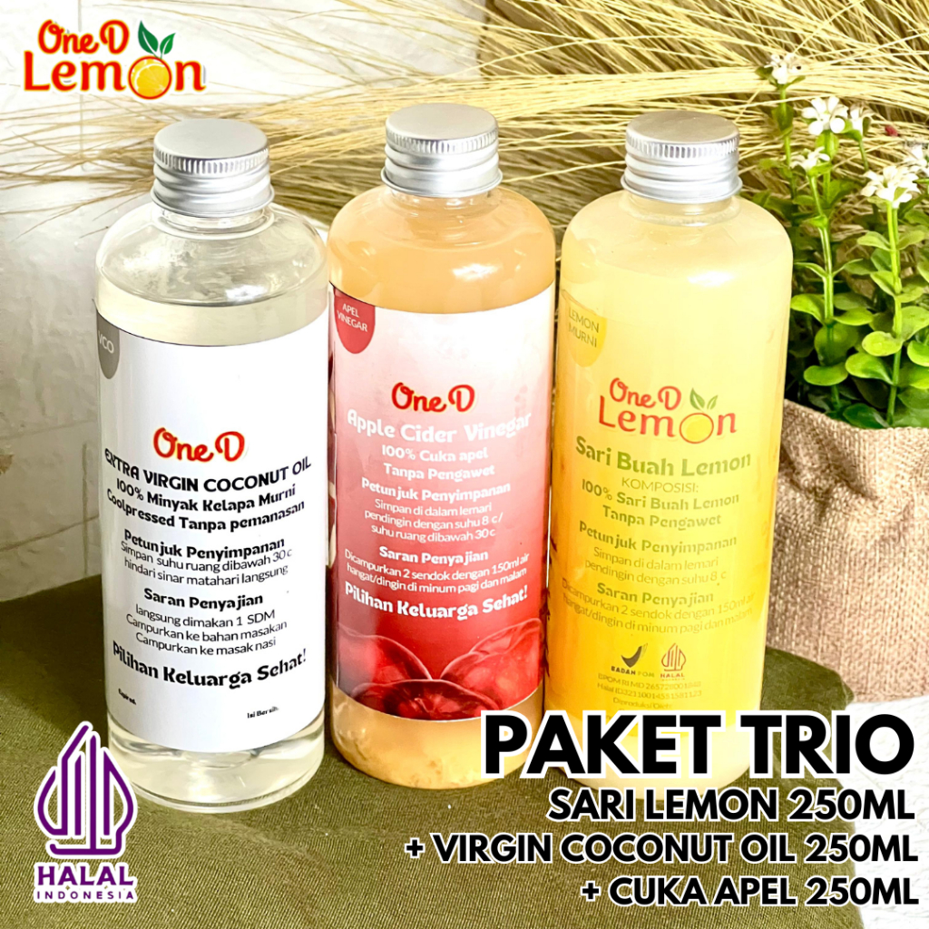 

Paket Bundling - Pahe Sehat - Apple Cider Vinegar - Virgin Coconut Oil - Sari Lemon Murni Organik