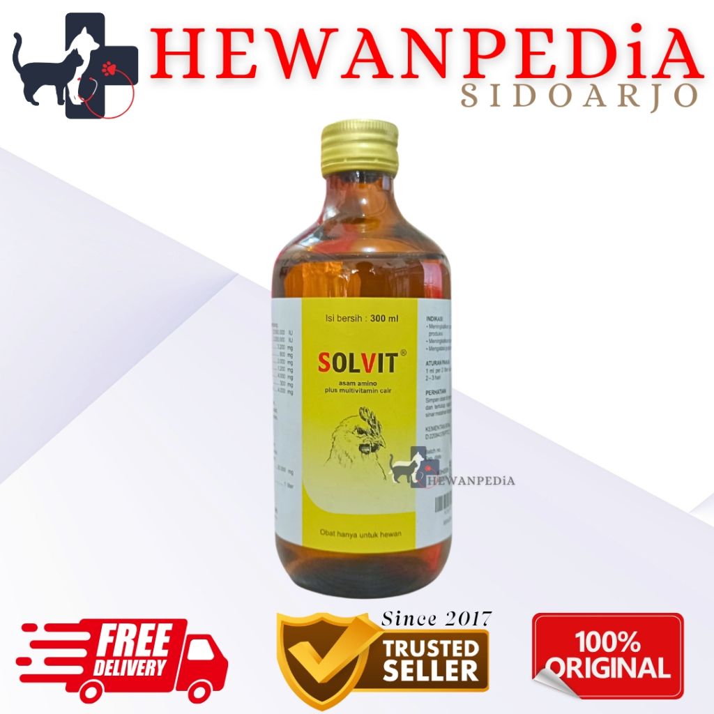 SOLVIT 300 ml MEDION - Vitamin Asam Amino Lengkap Untuk Unggas Ayam Itik Bebek Burung