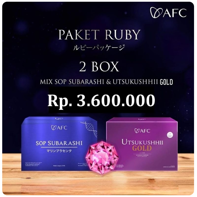 PAKET SOP SUBARASHI DAN UTSUKUSHHII GOLD AFC 100% ORIGINAL