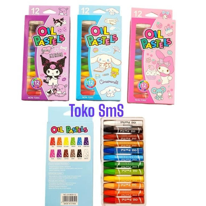 

OIL PASTEL CRAYON 12 WARNA NON TOXIC SANRIO MURAH