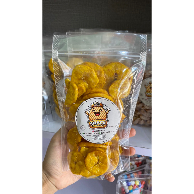 

snack keripik pisang manis aqrfoody