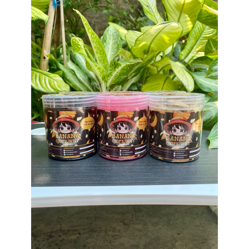 

Paket Bundling Mix 3 Varian rasa Coklat,Strawberry,Tiramisu toples 600ml (isi 250 gram) Keripik Pisang Lumer BANANACHIPSWHY Snack Camilan Viral