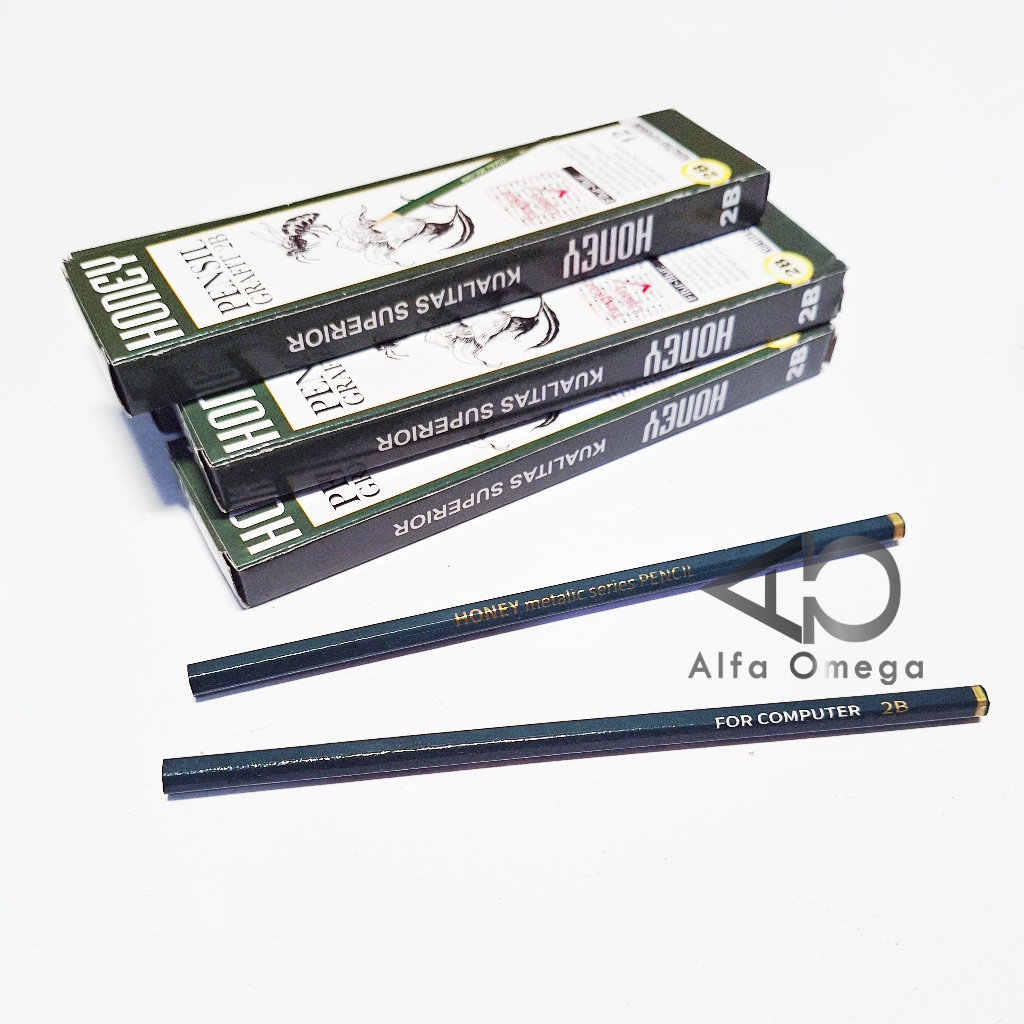 

1 Lusin Pensil Kayu 2B Honey Grafit For Computer