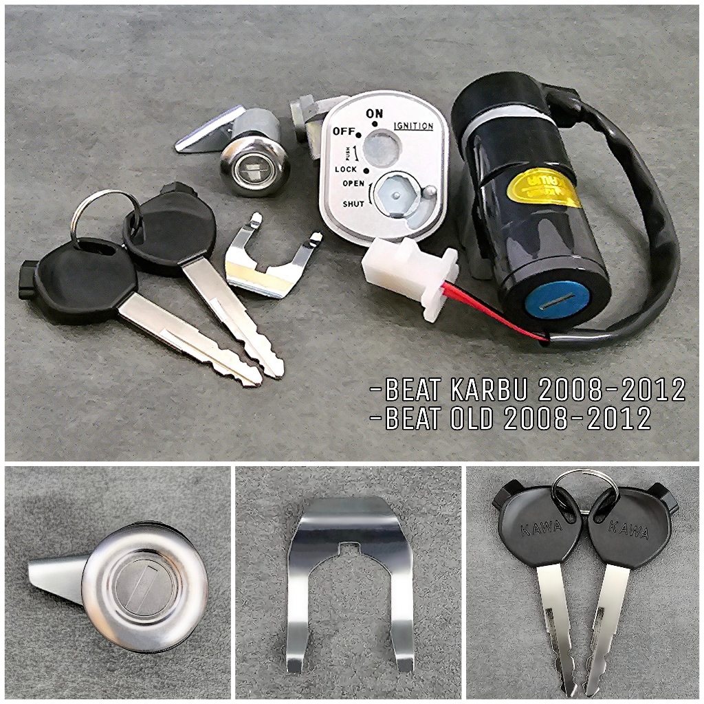 Kunci Kontak Beat Karbu Beat Lama 2008 2009 2010 2011 2012 set plus kunci jok assy Kawa