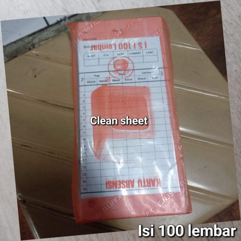 

Kartu absensi isi 100 lembar(harga/1 pack)