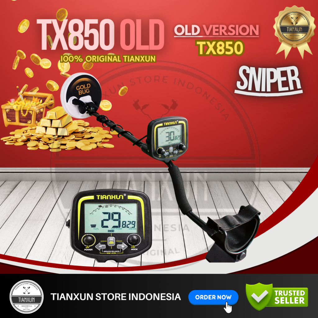 ORIGINAL TIANXUN  TX850 OLD BLACK SNIPER COIL 5" INCH METAL DETECTOR TX850 UNDERGROUND ALAT PENCARI 