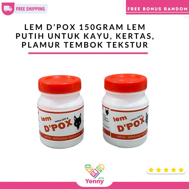 

Lem D’Pox 150 Gram | Lem Putih Untuk Kayu/Kertas/Plamur Tembok Tekstur
