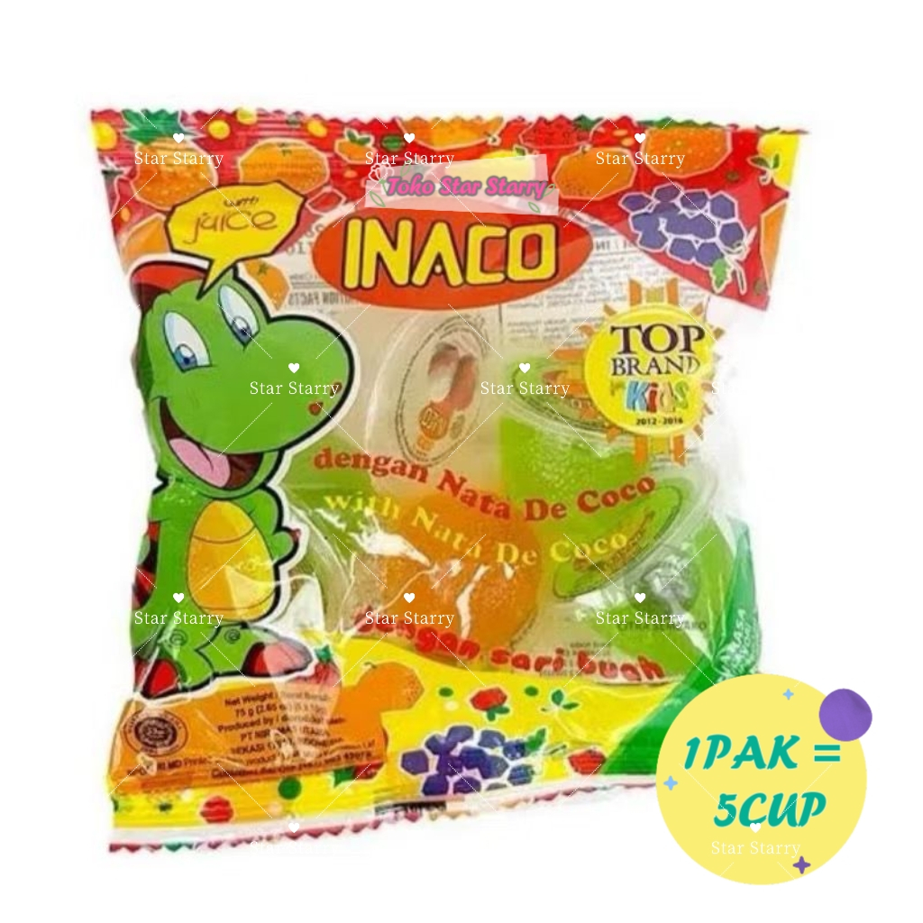 

[PER PACK] PROMO TERMURAH!! INACO MINI JELLY ISI5 CUPS | INACO MINI JELLY DENGAN NATA DE COCO Snack Viral Halal MUI BPOM