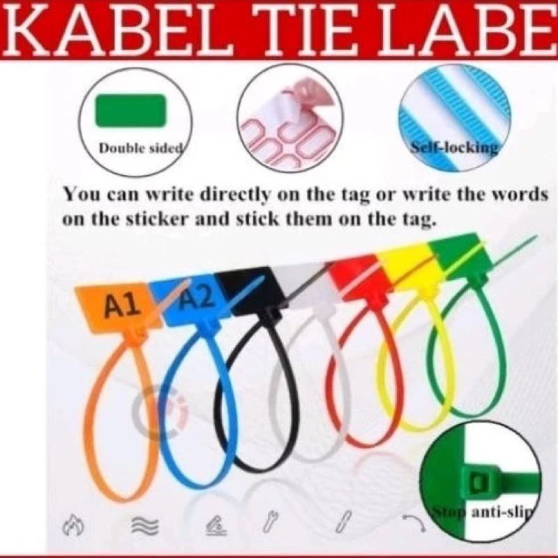 

Kabel Ties Label 10cm Nylon Cable Tie Ripet 2.5x100mm