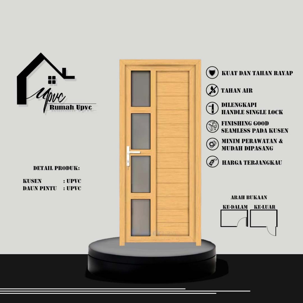 PINTU UPVC.KAMAR TIDUR.PINTU UTAMA.(JAPANESE OAK PREMIUM)