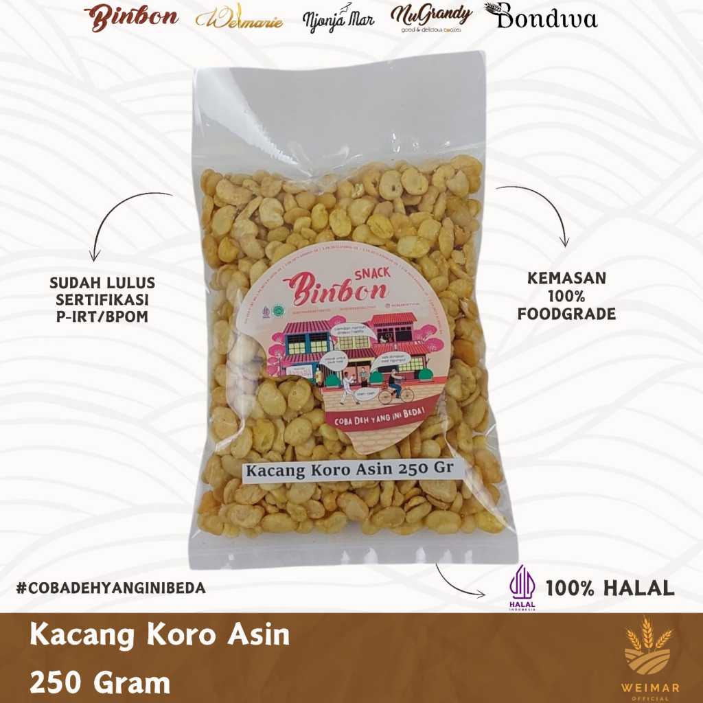 

Binbon Snack Kacang Koro Asin - Balado 250g & 500g