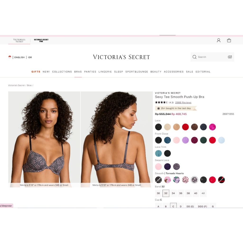 BRA PUSH UP BUSA VICTORIA SECRET Sexy Tee Smooth Push-Up Bra