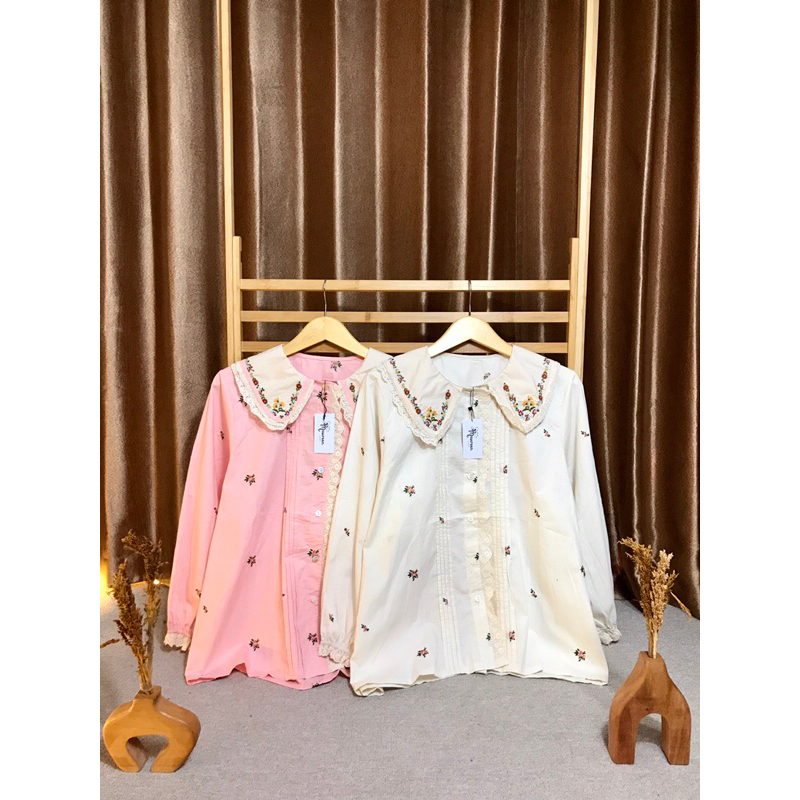 MAUREEN OUTFIT | ABILA SHIRT atasan kemeja blouse wanita import katun jepang premium baju perempuan 