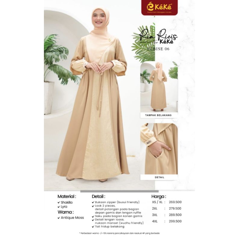 GAMIS WANITA ELBISE 06 BY KEKE NEW COLLECTION/DAILY/KEKINIAN/9OTD/TREND/READY STOK