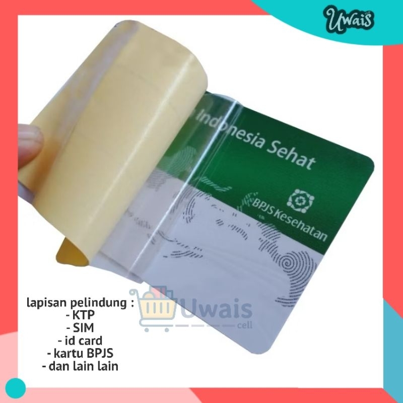 

Pelindung anti gores pelapis pengaman lapisan sticker kartu id card ktp sim kartu pelajar b pjs dan lain lain