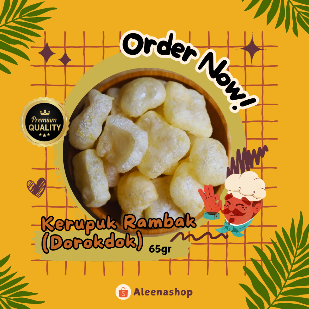 

CAMILAN KERUPUK RAMBAK / DOROKDOK PREMIUM RASA BBQ MANIS | 65gr