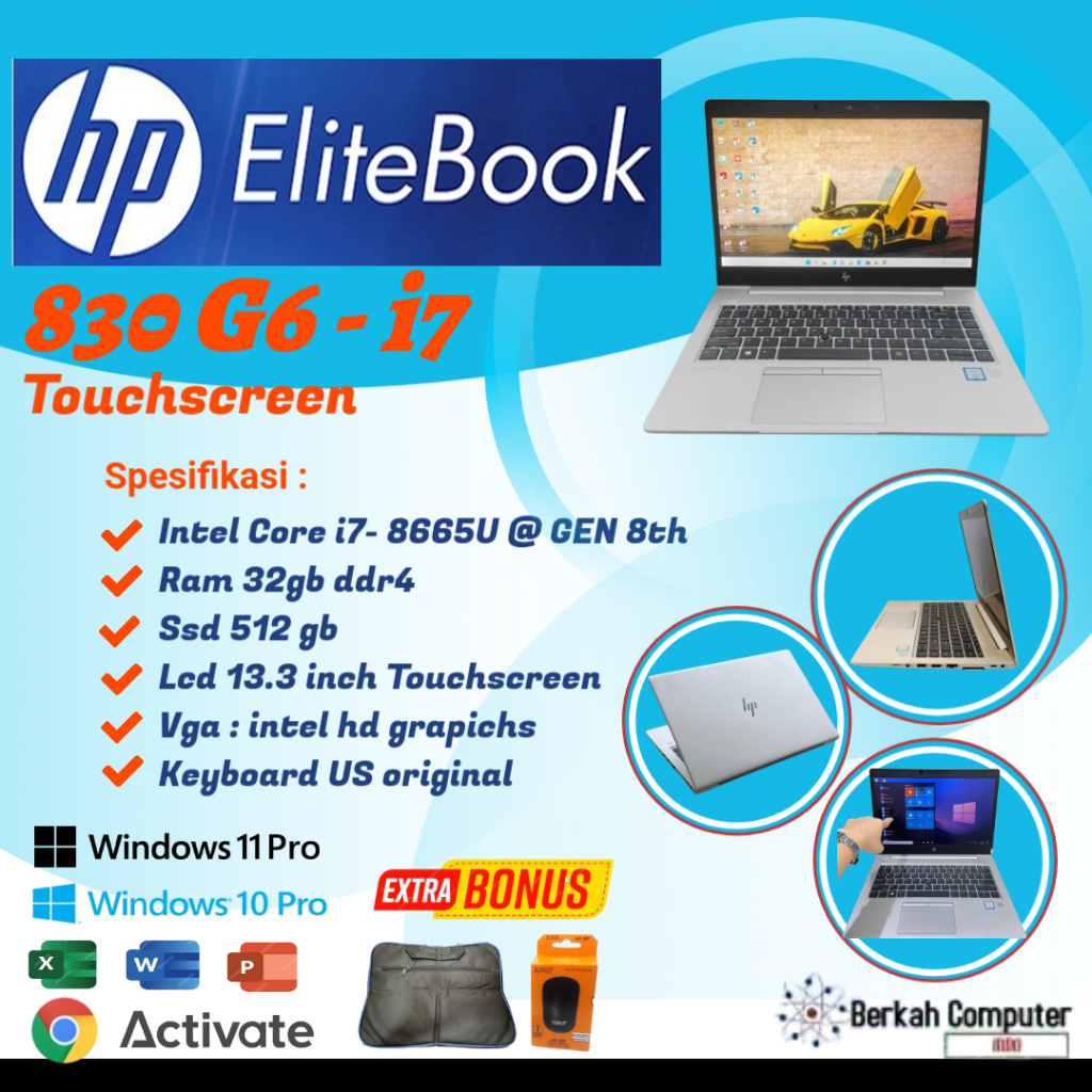 HP ELITEBOOK 830 i7 RAM 16 SSD 512 MURAH