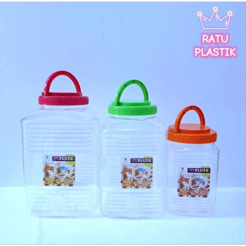 Toples Segi Pluto 6 L 10 L 15 L 20 L Toples Kerupuk Toples kedap udara