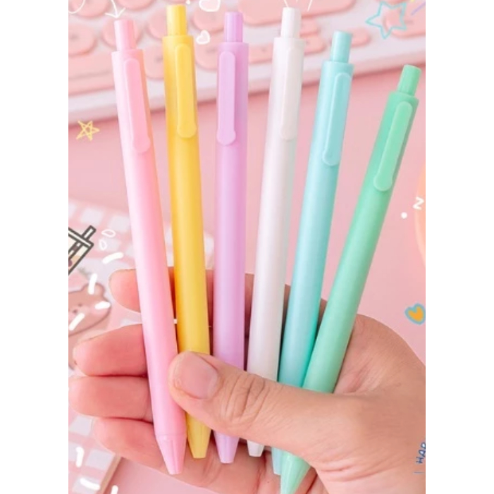 

ANISA Pena ANISA Cetekan Macaroon Pulpen Warna Pastel Tinta Hitam Alat Tulis Sekolah Kantor Pen Warna Warni Bolpoint Polos Murah