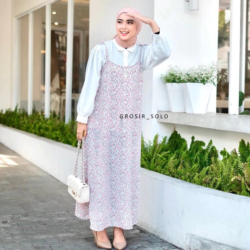 OVERALL KOREA / OVERALL BUNGA / OVERALL DRESS MOTIF BUNGA KOREAN STYLE