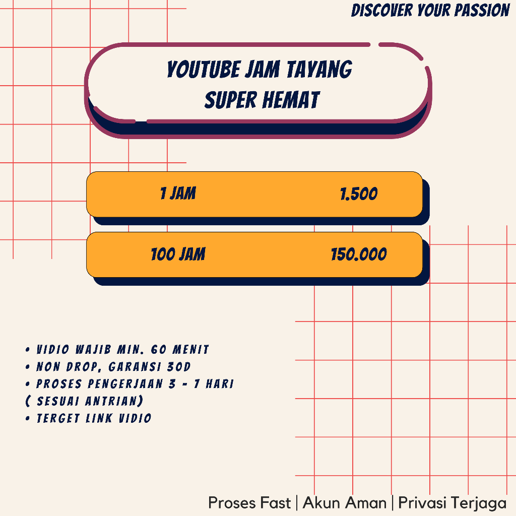 Youtube Jam Tayang Hemat | Youtube Jam Tayang Hemat 30 Hari | Youtube Jam Tayang Promo