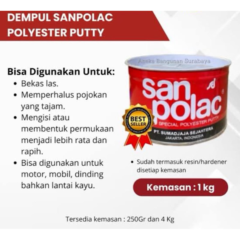 Sanpolac Dempul 1kg / dempul plastik sanpolac