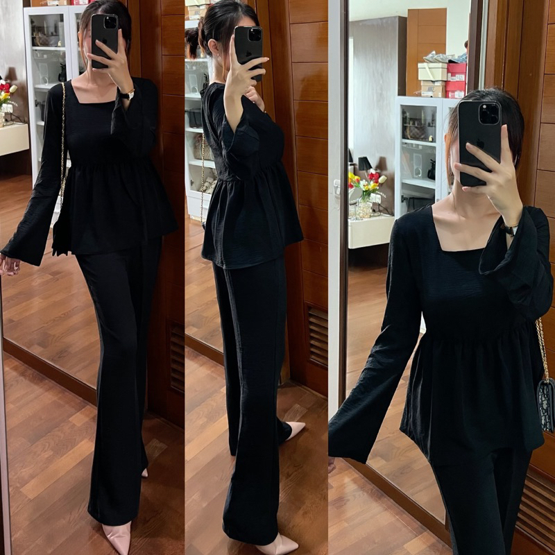 ONE SET CRINCLE PREMIUM WANITA BAJU SETELAN PEREMPUAN HIJAB / SETELAN CRINKLE WANITA TERBARU / SETEL