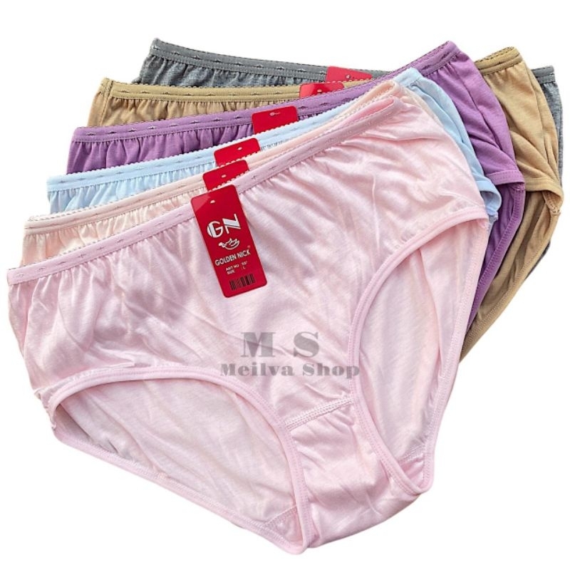 Grosir (1 lusin) celana dalam wanita dewasa |  Pakaian Dalam Katun Polos | CD golden nick 937