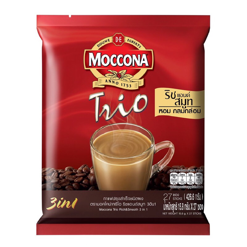 

Moccona Trio Rich & Smooth 3in1 coffee 27sachets 426gr