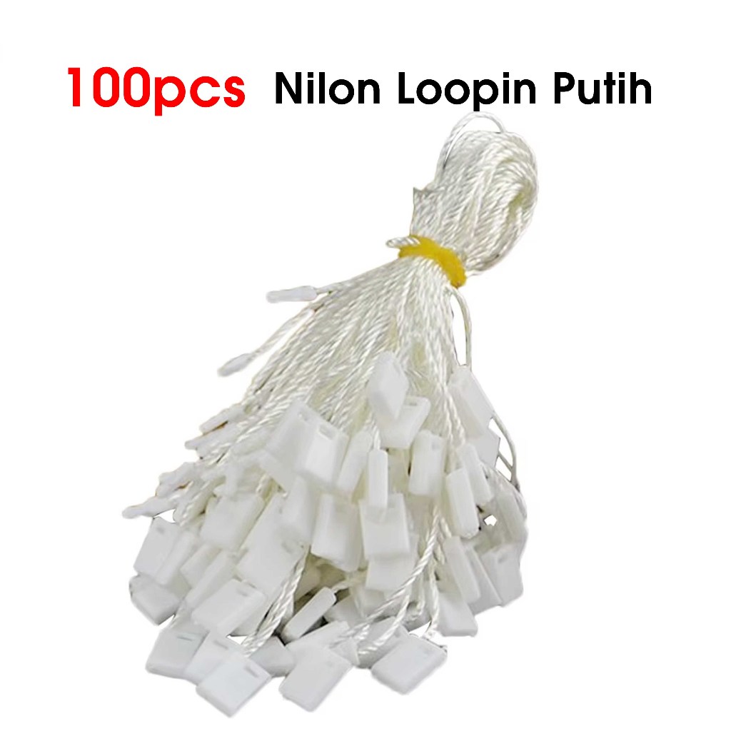 

Tali Tag Label Nilon Loop Pin Warna Putih Isi 100pcs