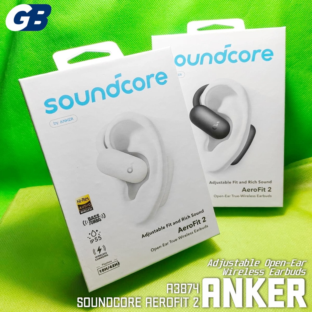 Anker Soundcore A3874 Aerofit 2 LDAC Open-Ear Bluetooth Earphone - Hitam, Putih, Hijau