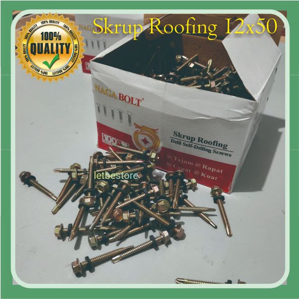 350 Pcs Sekrup Roofing Baut Atap Galvalum 5cm