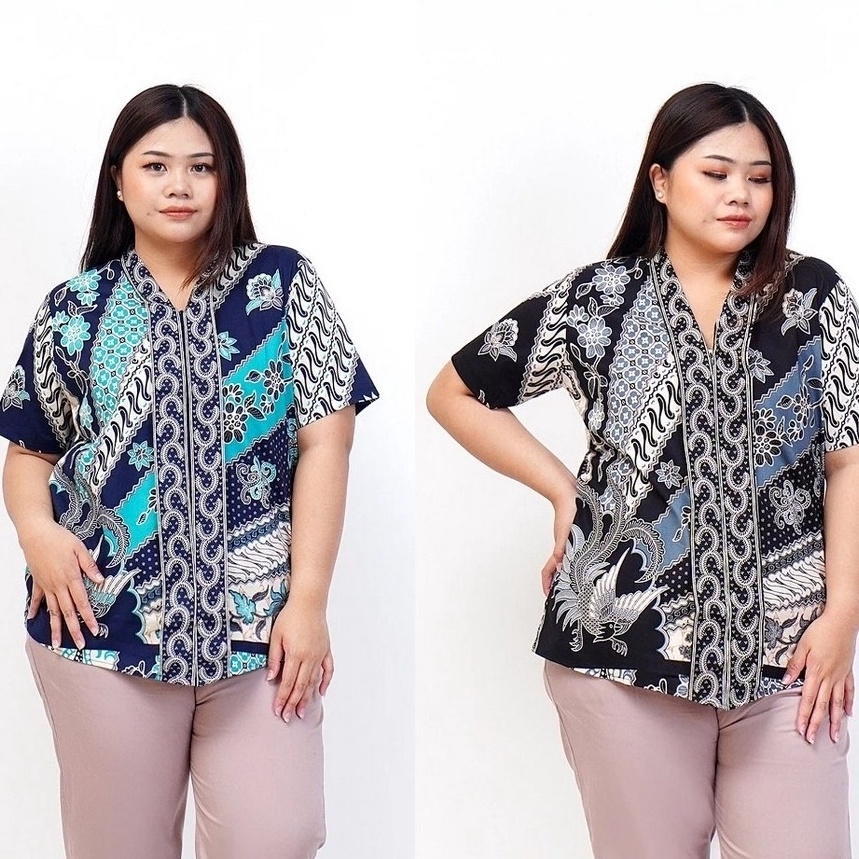 Cashback BAJU BATIK WANITA JUMBO SIZE OVERSIZE 189 XXL XXXL BLOUSE ATASAN KERJA KANTOR CASUAL BAJU H