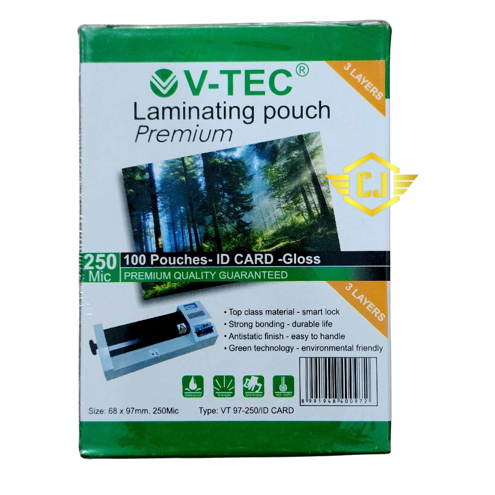 

KODE F75E 1 PAK VTEC Plastik Laminating 25mic VTEC KTP ID CARD 68x97mm