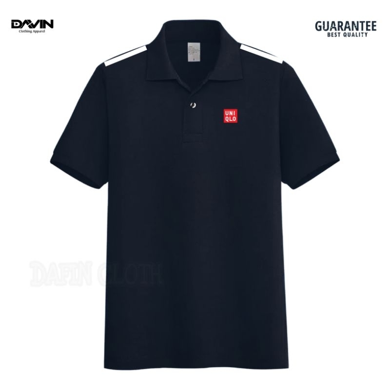Kaos Kerah Pria Polo shirt Uniqlo Shoulder Strip