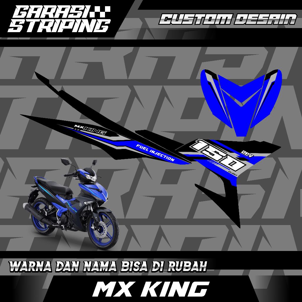 STRIPING CUSTOM VARIASI TRANSPARAN MX KING  STICKER VARIASI MOTIF BIRU HITAM UNGU TERBARU KEREN