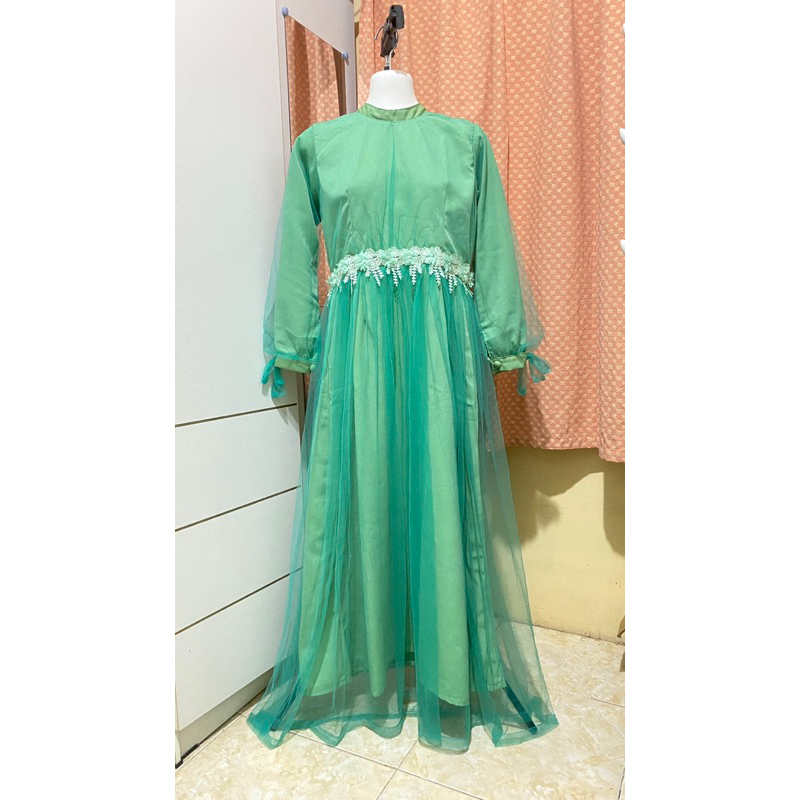 Dress Pesta Kondangan Wisuda Satin Lace soft tulle Cantik Murah Atasan Top Wanita