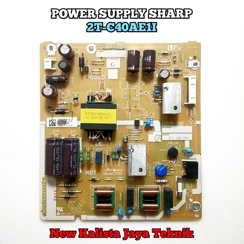 POWER SUPLY TV SHARP 40AE1I 40AE1X ORIGINAL QPWBFG800WJN5 PSU 2T-C40AE1I 2T-C40AE1X REGULATOR TV 2TC