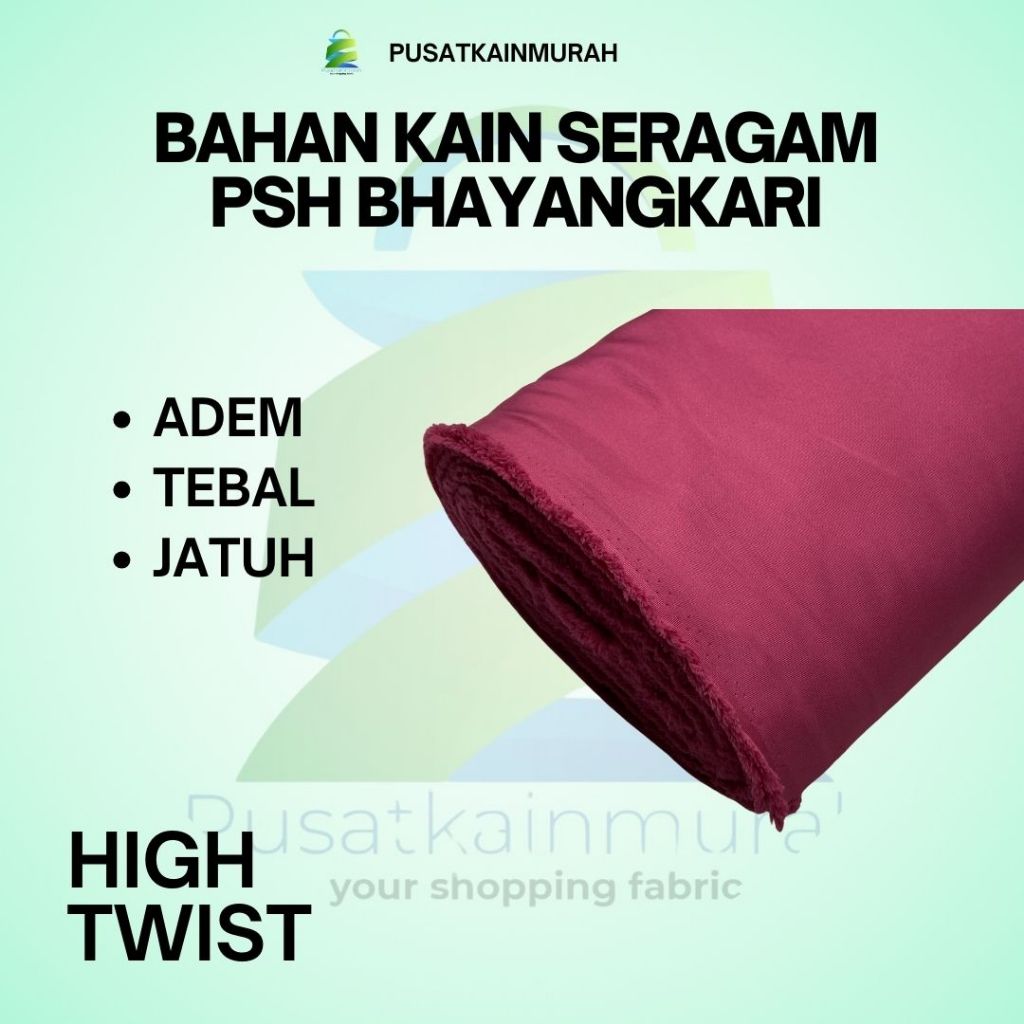 KAIN BAHAN SERAGAM PSH BHAYANGKARI HIGH TWIST/KAIN SERAGAM BHAYANGKARI/SERGAM BHAYANGKARI PINK