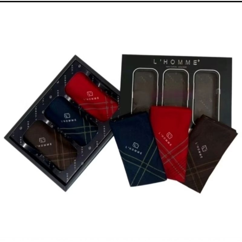 Saputangan  Pria Katun 3 Pcs