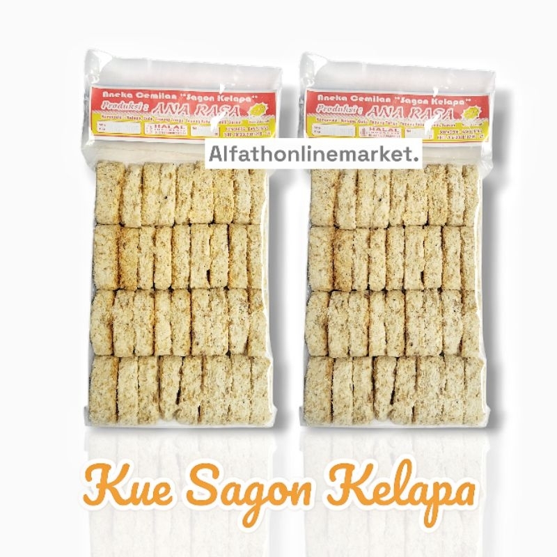 

Kue Sagon Ketan Kelapa Muda Original - Sagon Kering Renyah Gurih- Sagon Kelapa Bakar Camilan Tradisional Snack