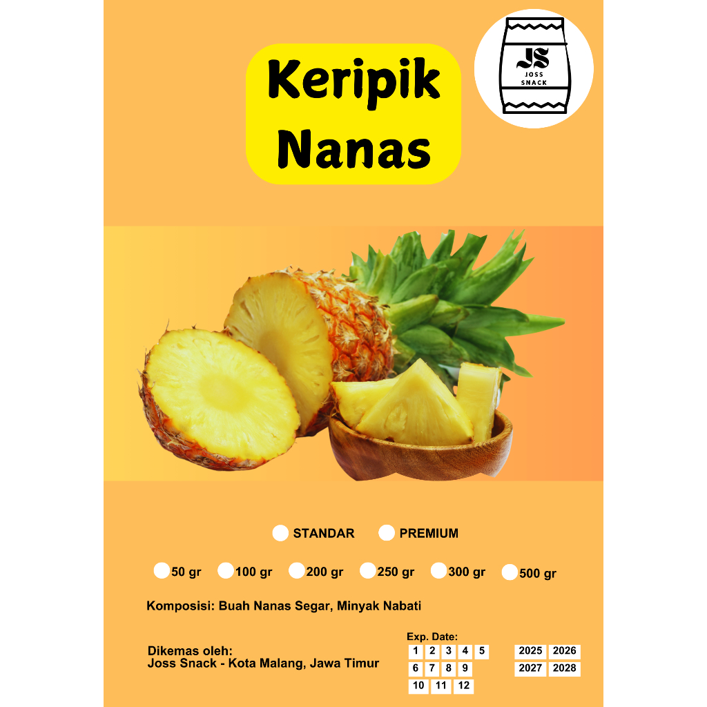 

KERIPIK NANAS JOSS 50-500g KUALITAS TERBAIK